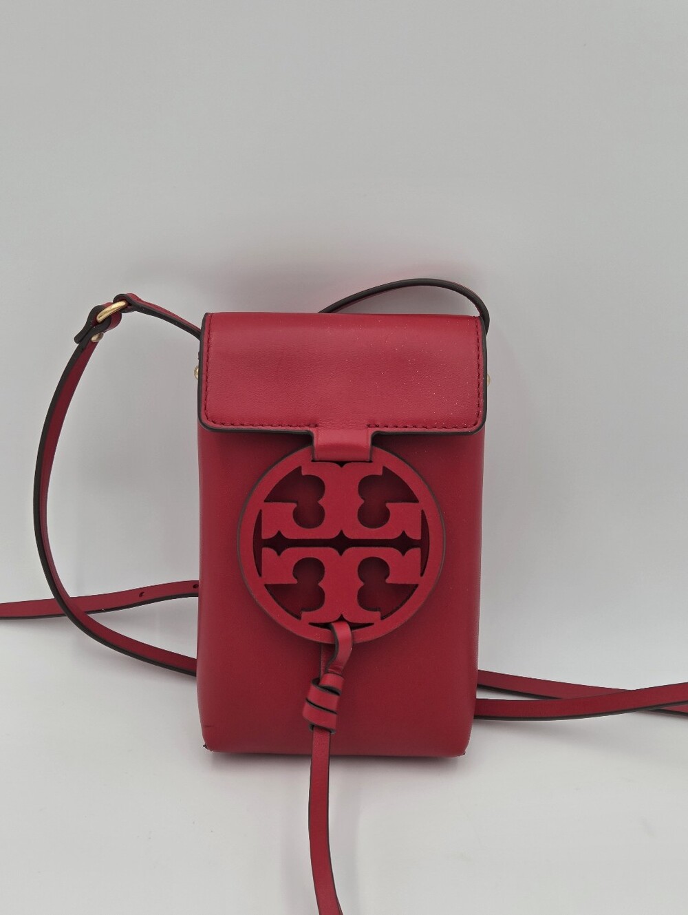 Tory Burch Miller Phone Crossbody In Red Leather